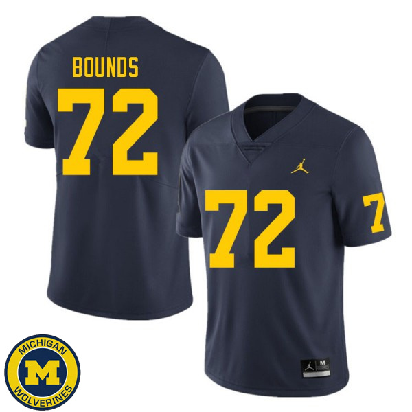 Men Michigan Wolverines #72 Tristan Bounds Navy Embroidery Jersey